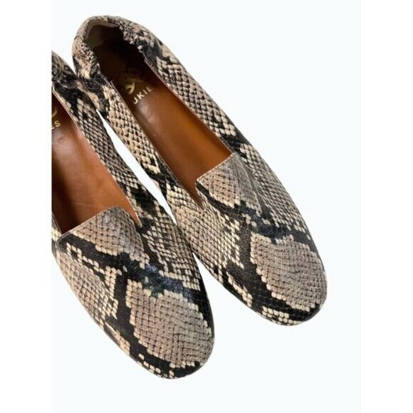 Ukies Leather Snake Print Embossed Slip-on Loafers Shoes 9 M - Picture 4 of 6